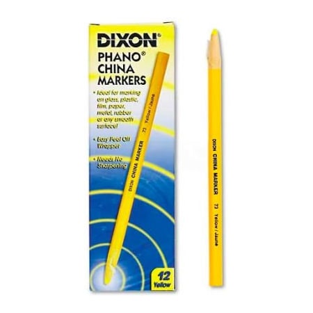 Dixon Ticonderoga Dixon 73 China Marker, Yellow, Dozen 73